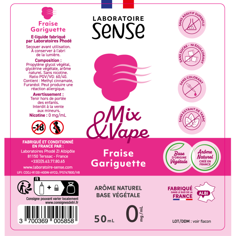 MIX & VAPE - FRAISE GARIGUETTE - 22,90 - E-liquides aux Armes Naturels MIX & VAPE - FRAISE GARIGUETTE - 22,90 - E-liquides aux Armes Naturels
